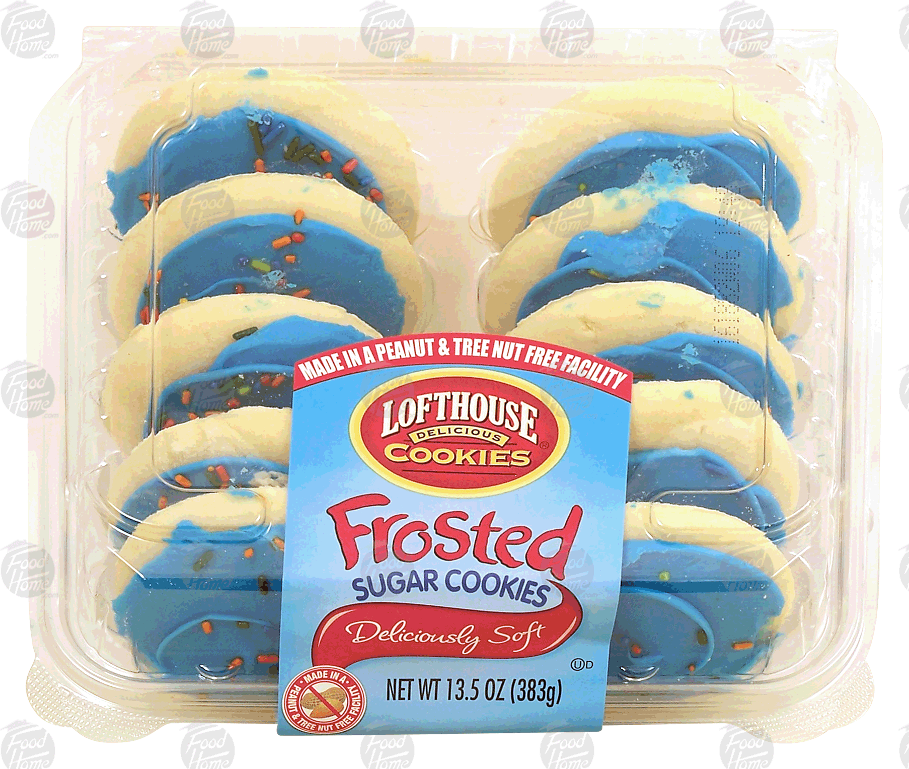 Lofthouse  sugar cookies with blue frosting and sprinkles, 10-count Full-Size Picture